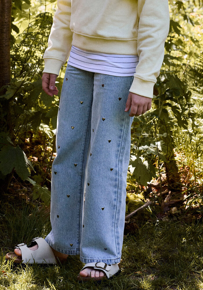 Name It NKFROSE WIDE HEART STUDS JEANS 2021-ZA D Light Blue Denim