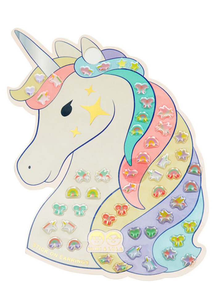 Mimi & Lula Unicorn stick on earrings