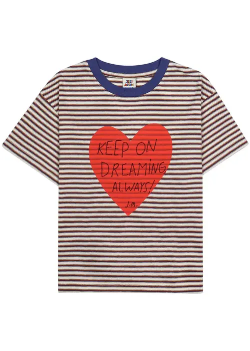 Jelly Mallow Jelly Mallow Heartchain Stripe T-shirt_NAVY