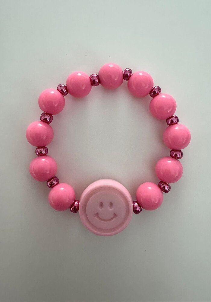 ByMelo Armbandje Smiley Roze