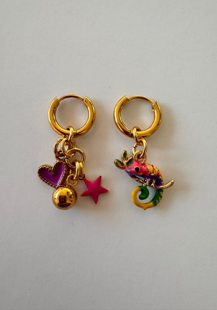 ByMelo Oorbellen kameleon