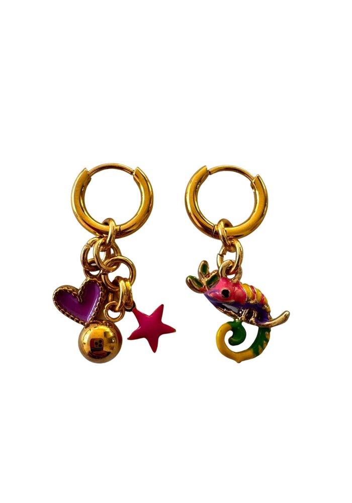 ByMelo Oorbellen kameleon