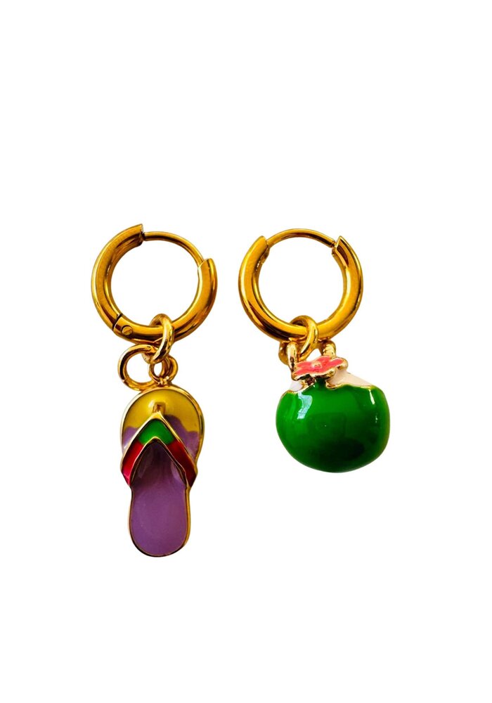 ByMelo Oorbellen kokosnoot/slipper