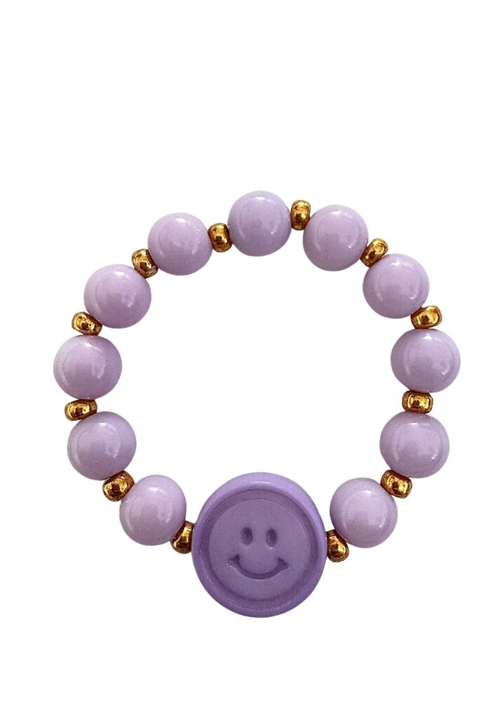 ByMelo Armbandje Smiley Paars