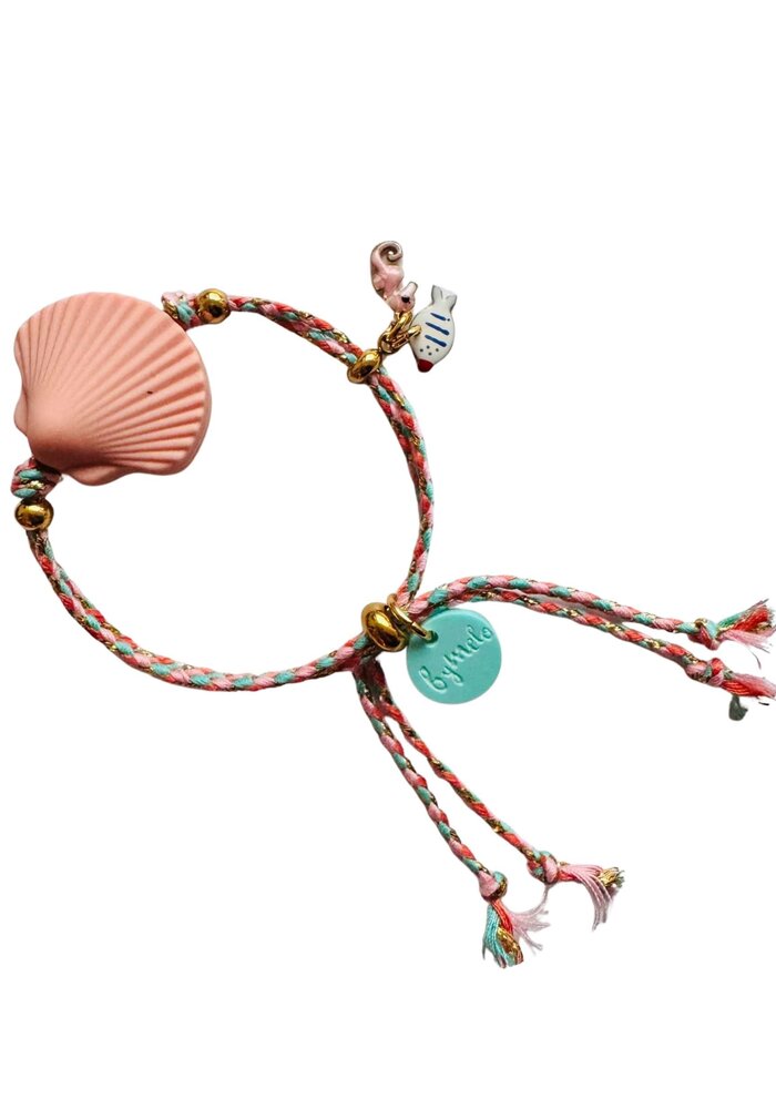 ByMelo Armbandje Schelp licht roze