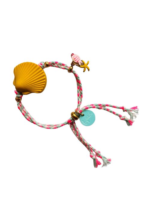 ByMelo ByMelo Armbandje Schelp okergeel