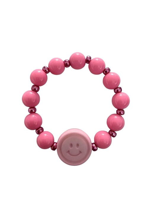 ByMelo ByMelo Armbandje Smiley Roze