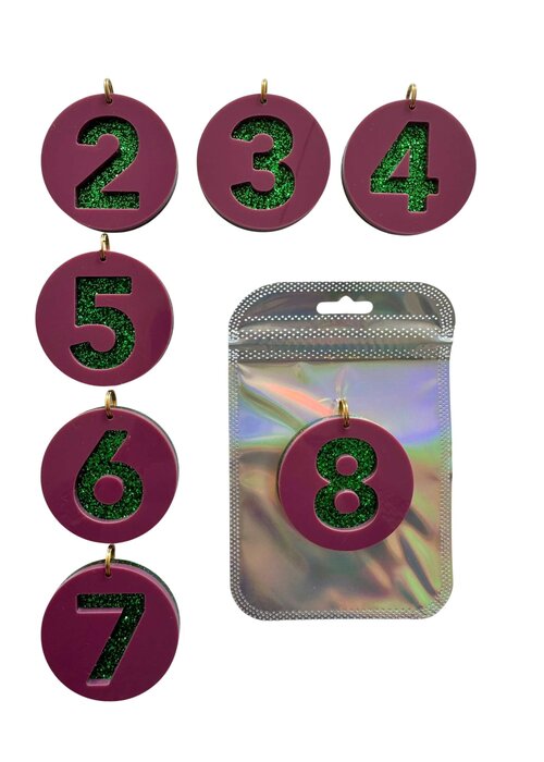 ByMelo ByMelo cijfer 4 Paars/groen Glitter