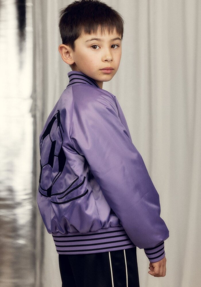 Mini Rodini Soccerball chenille satin bsb jacket Purple