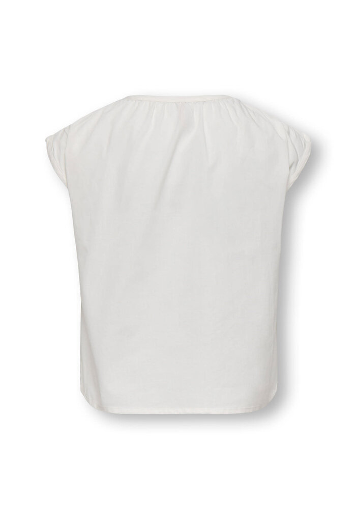 Only Kids KMGLINA MY SL SHIRT WVN Cloud Dancer Icecream/Tickled Pink