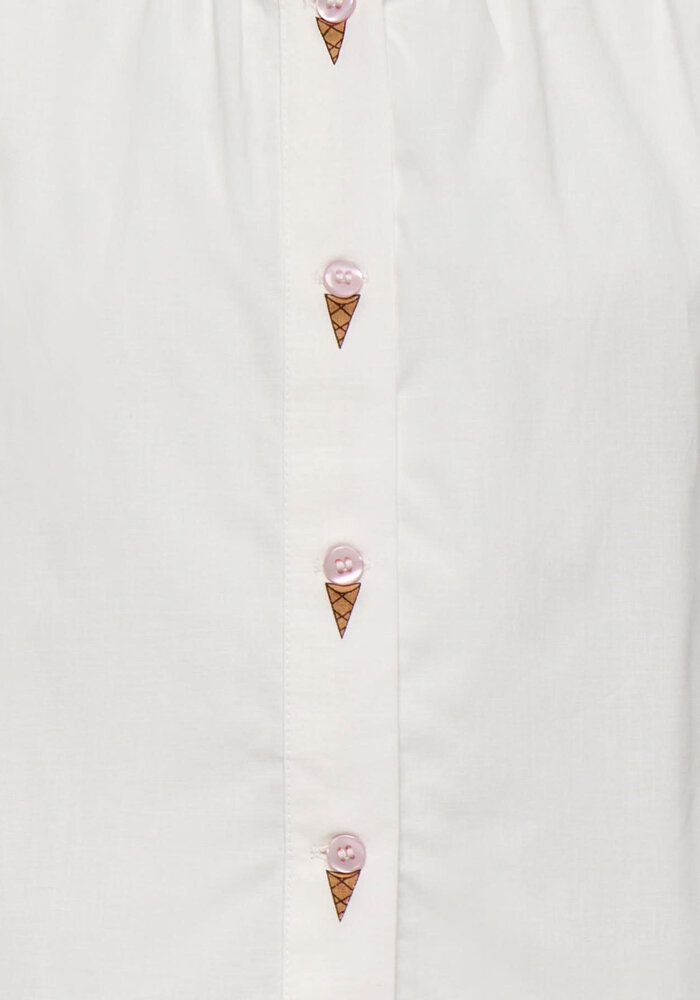 Only Kids KMGLINA MY SL SHIRT WVN Cloud Dancer Icecream/Tickled Pink