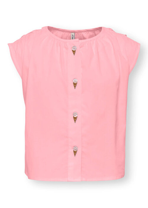 Only Kids Only Kids KMGLINA MY SL SHIRT WVN Tickled Pink Icecream/Tickled Pink