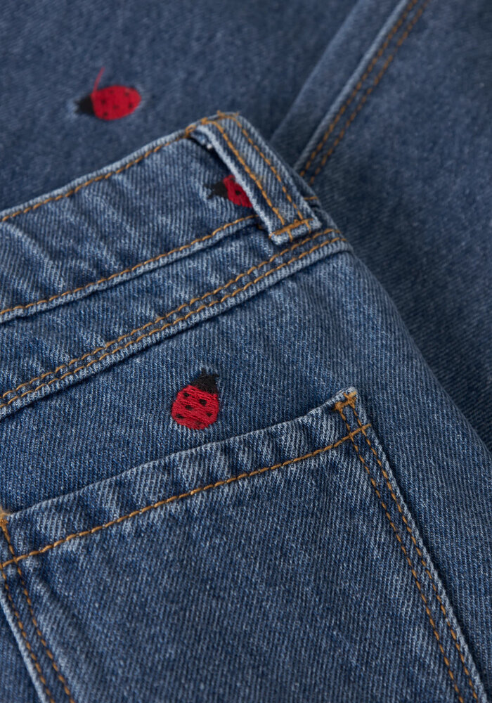 name it NMFBELLA MOM EMB JEANS 3285-ZA Medium Blue Denim LADY BUG