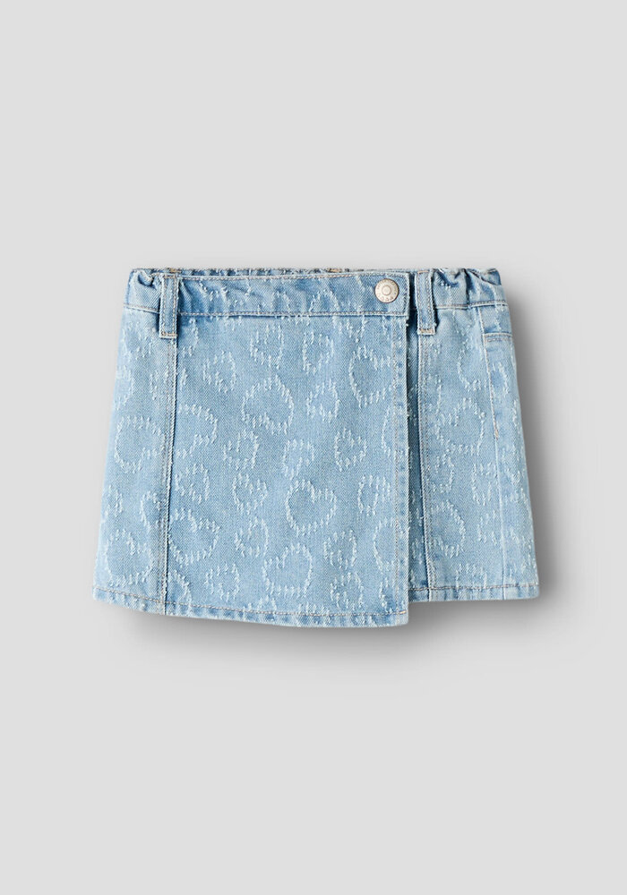 name it NMFHOPE DNM HEART SKORT 2015-DS H Light Blue Denim DESTROY HEARTS