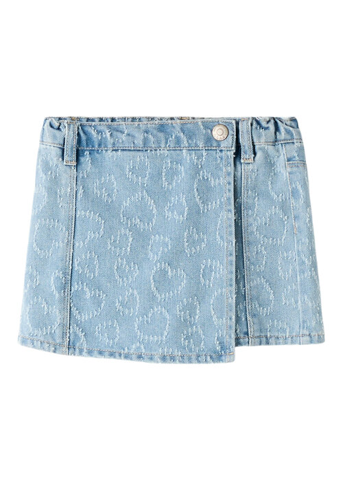 Name it name it NMFHOPE DNM HEART SKORT 2015-DS H Light Blue Denim DESTROY HEARTS