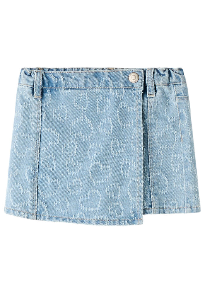 name it NMFHOPE DNM HEART SKORT 2015-DS H Light Blue Denim DESTROY HEARTS
