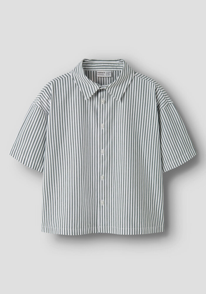 name it NKMHERNI SS OVERSHIRT Garden Topiary EMBR. URBAN RED