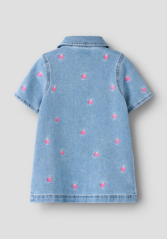 name it NMFLAILA SS EMB DRESS 6202-IZ Light Blue Denim STARWBERRY