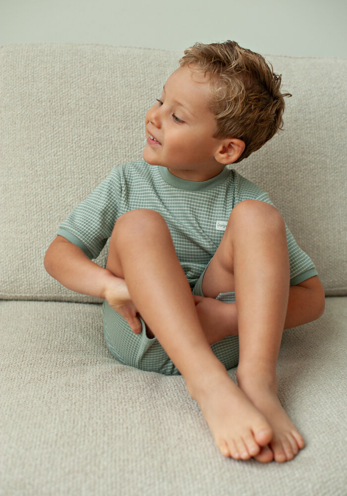 Feetje Shortama wafel - Summer Special Zeegroen