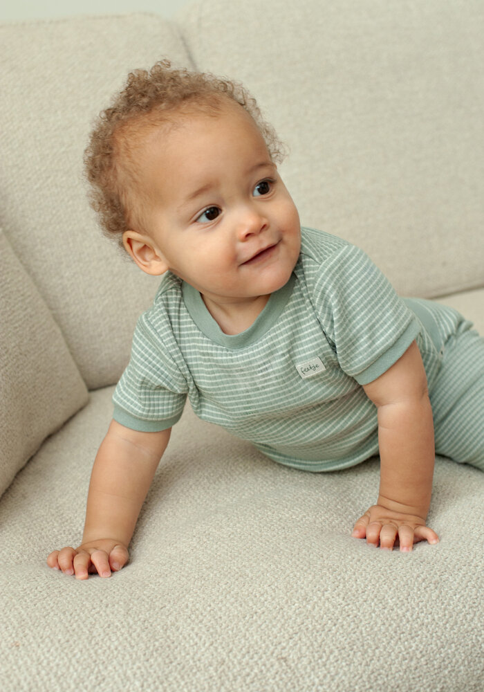 Feetje Shortama wafel - Summer Special Zeegroen