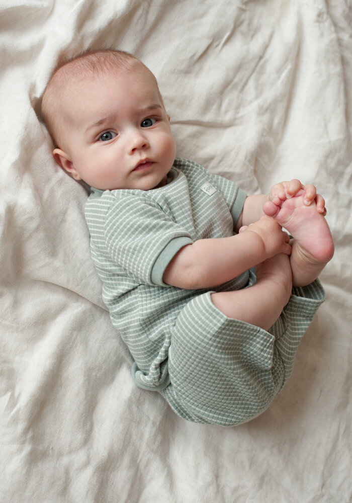 Feetje Shortama wafel - Summer Special Zeegroen