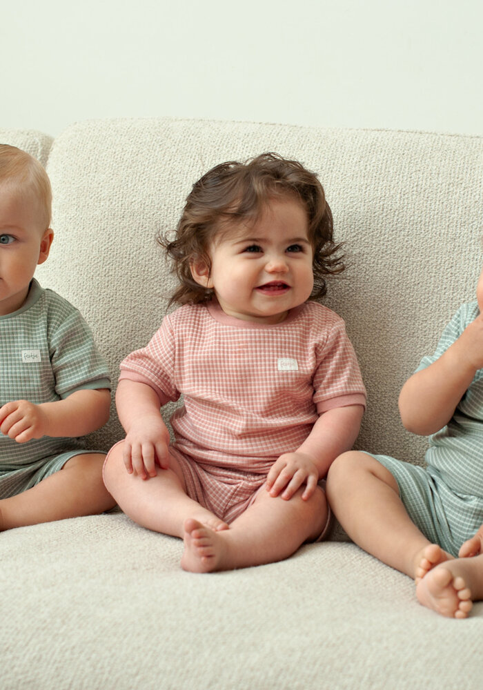 Feetje Shortama wafel - Summer Special Zeegroen