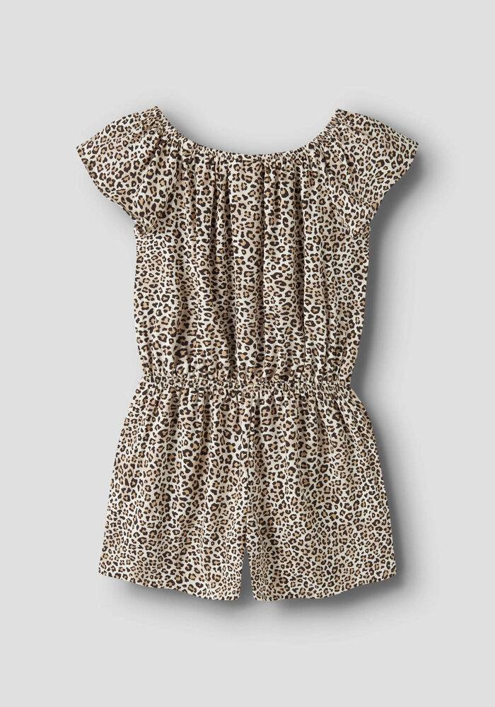 name it NMFVINAYA SS  PLAYSUIT Turtledove LEOPARD