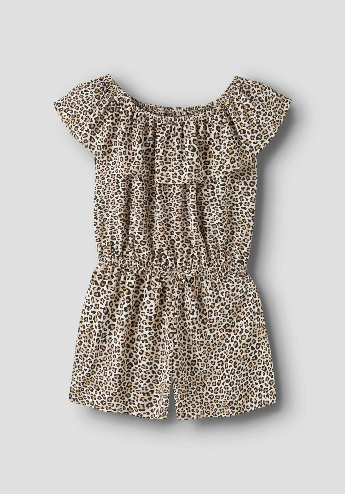 name it NMFVINAYA SS  PLAYSUIT Turtledove LEOPARD