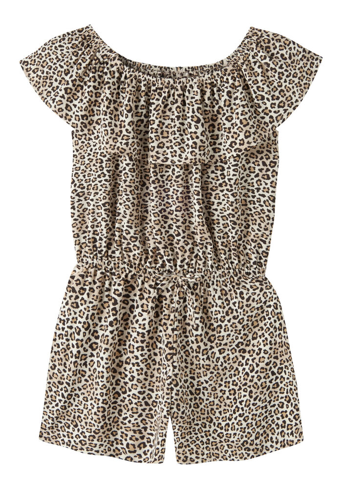 name it NMFVINAYA SS  PLAYSUIT Turtledove LEOPARD