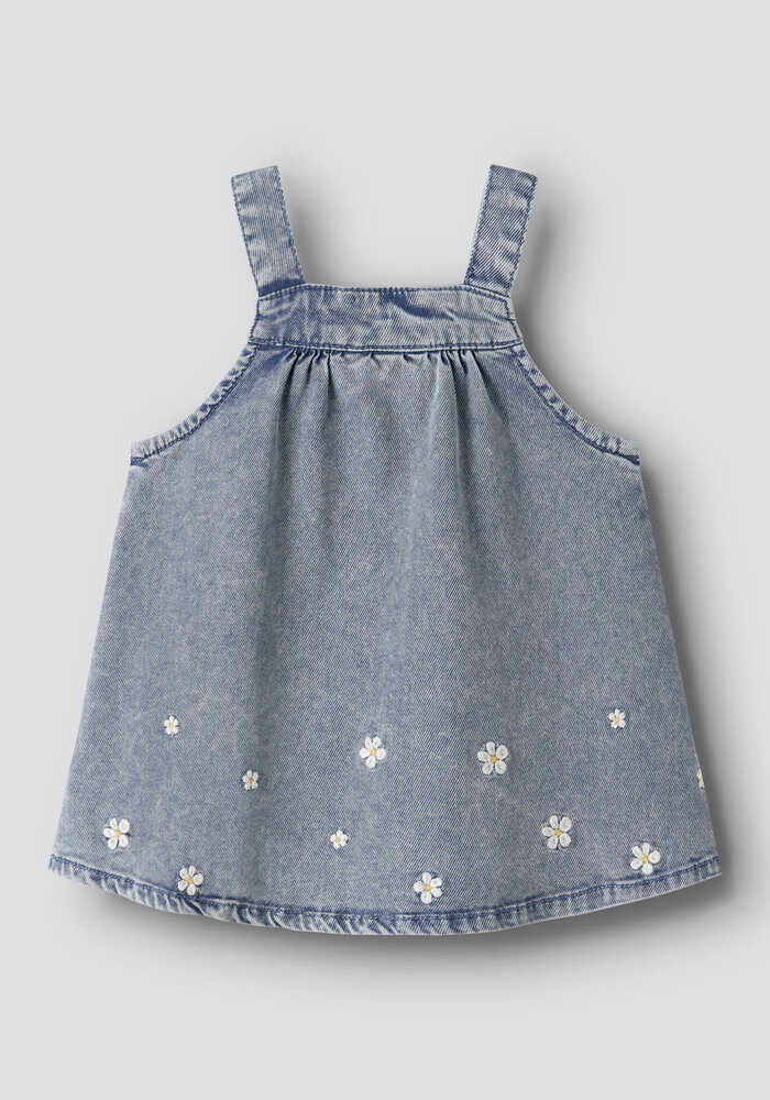 name it NBFFLORA DNM EMB DRESS 2017-YB H Light Blue Denim EMB