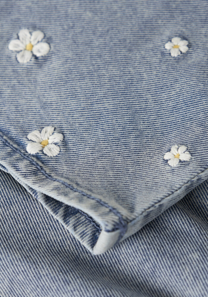 name it NBFFLORA DNM EMB DRESS 2017-YB H Light Blue Denim EMB