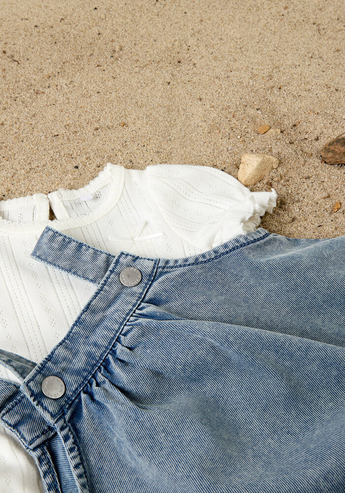 name it NBFFLORA DNM EMB DRESS 2017-YB H Light Blue Denim EMB