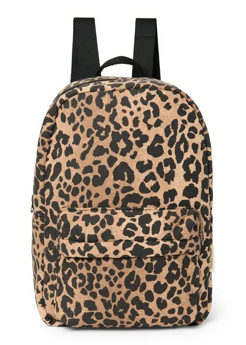 Studio Noos Studio Noos Brown Leopard Cotton Midi Backpack