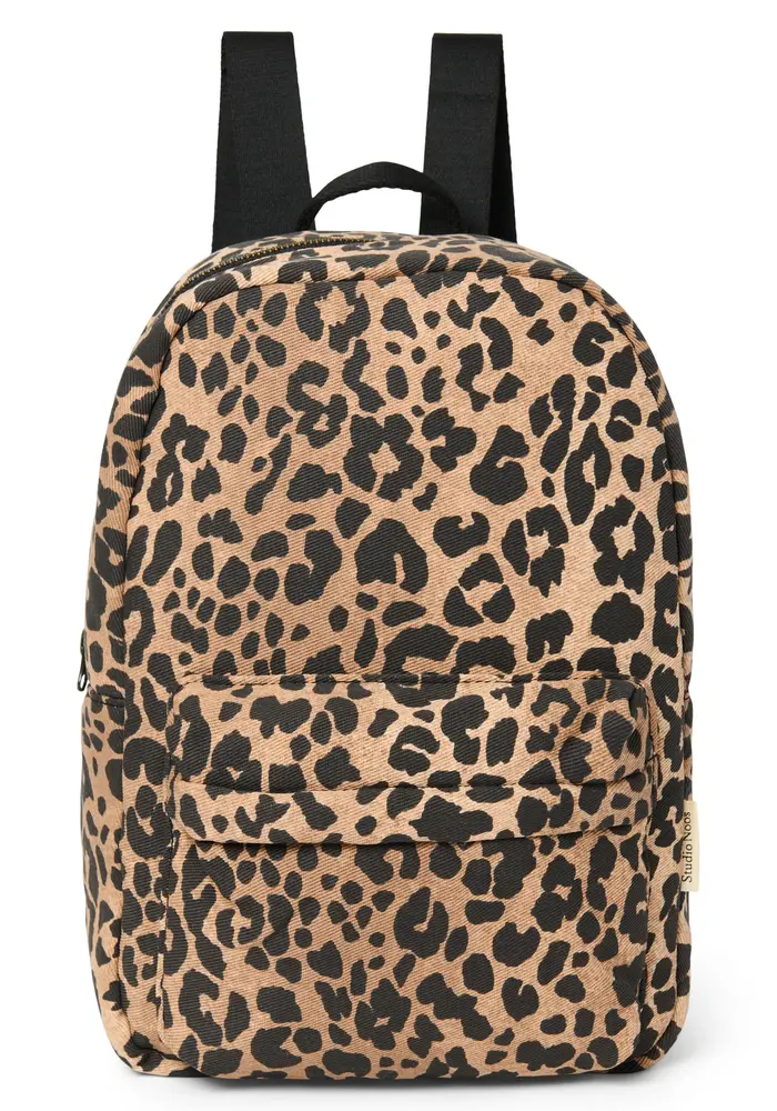 Studio Noos Brown Leopard Cotton Midi Backpack