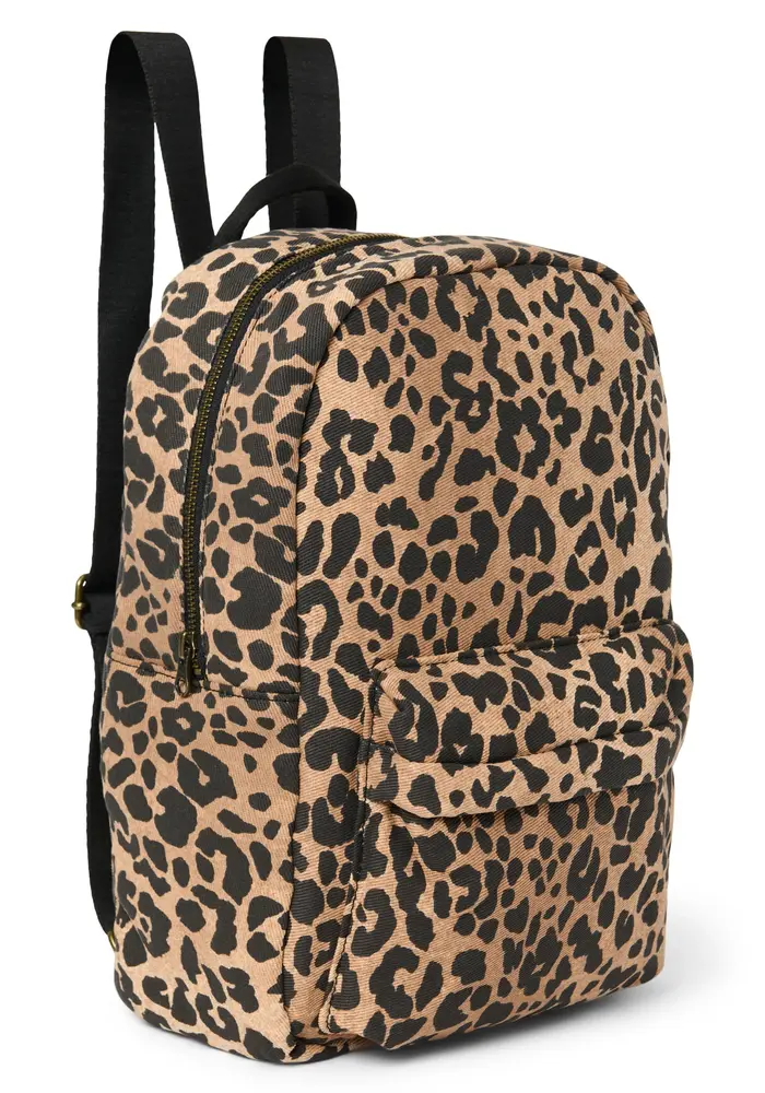 Studio Noos Brown Leopard Cotton Midi Backpack