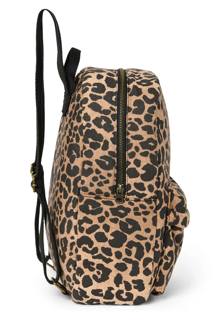 Studio Noos Brown Leopard Cotton Midi Backpack