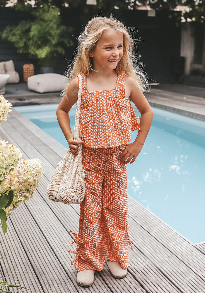 Your Wishes Broderie | Wide Leg Pants Coral