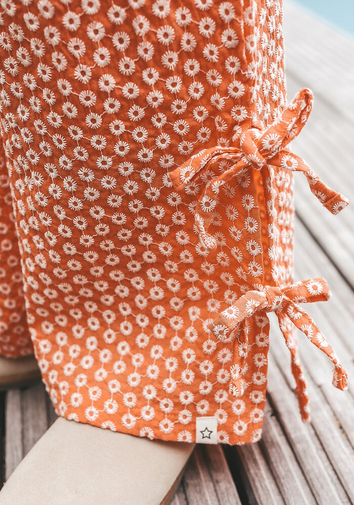 Your Wishes Broderie | Wide Leg Pants Coral