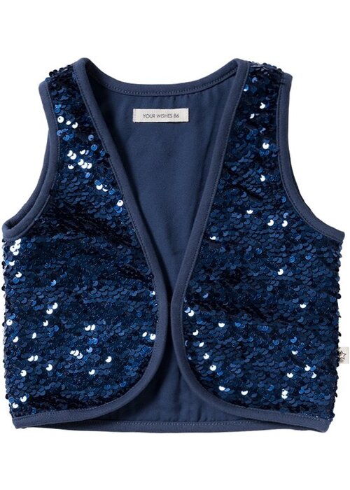 Your Wishes Your Wishes Sequin | Velvet Gilet Insignia Blue