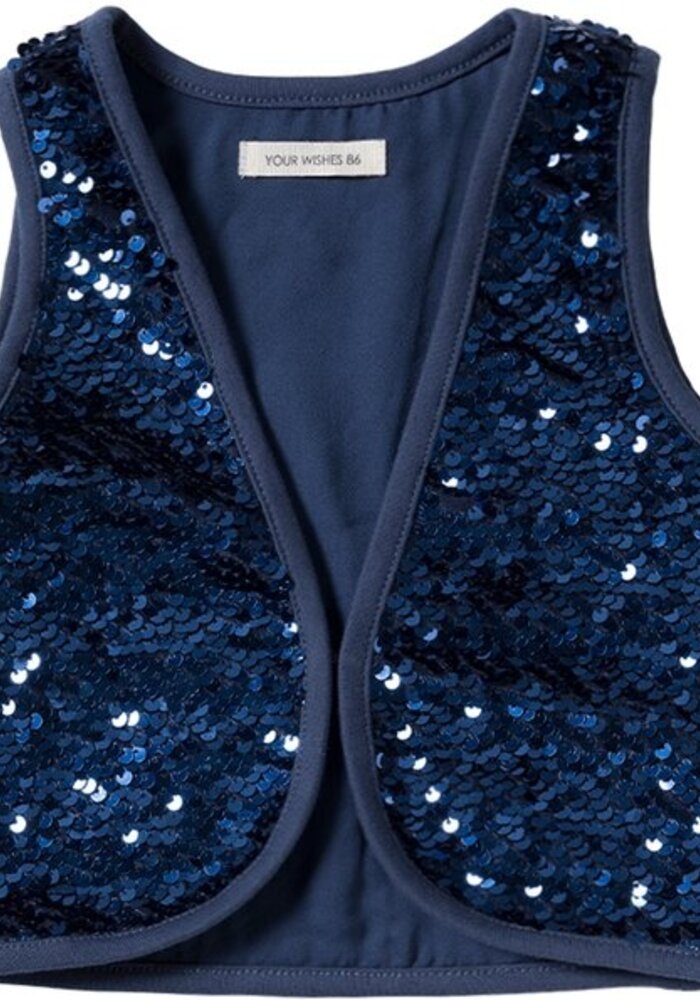 Your Wishes Sequin | Velvet Gilet Insignia Blue