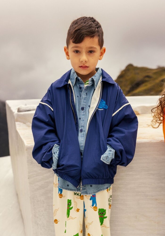 Mini Rodini Planet emb nylon jacket Blue