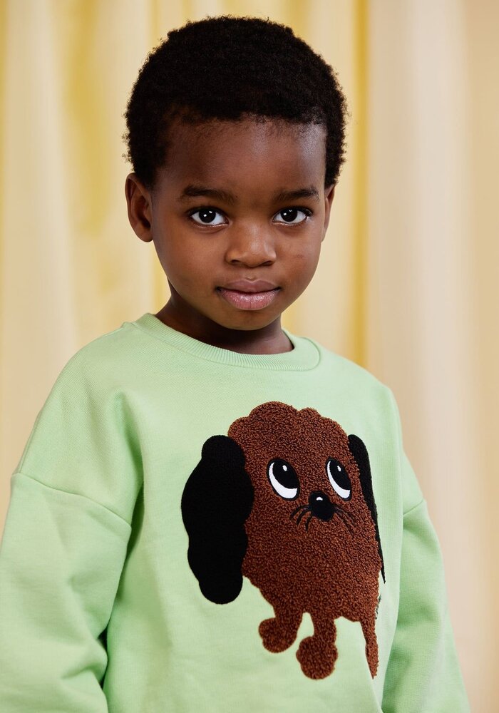 Mini Rodini Doggie chenille sweatshirt Green