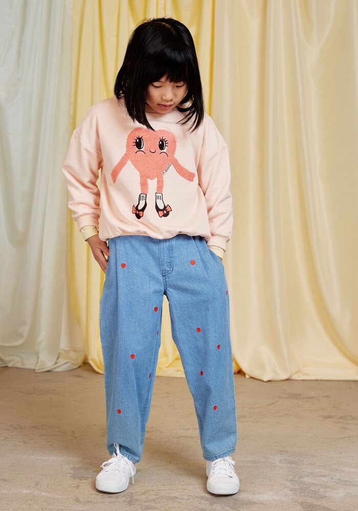 Mini Rodini Heart in shoes chenille sweatshirt Pink