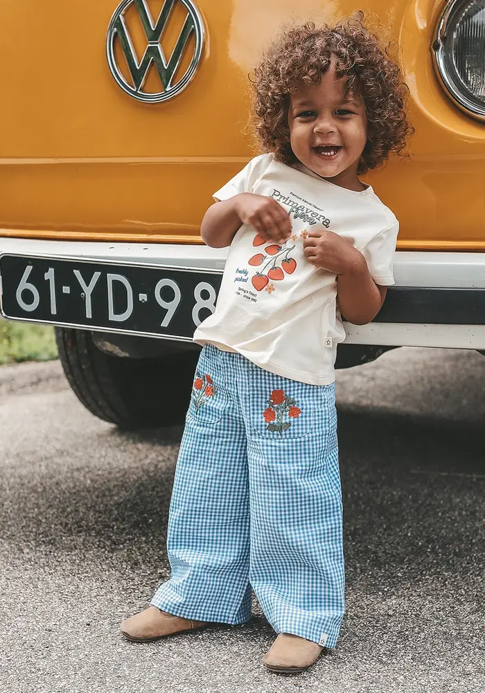 Your Wishes Vichy Blue | Wide Leg Pants Allure