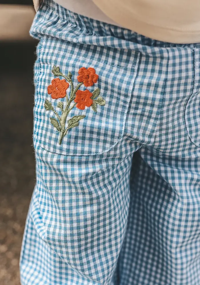 Your Wishes Vichy Blue | Wide Leg Pants Allure