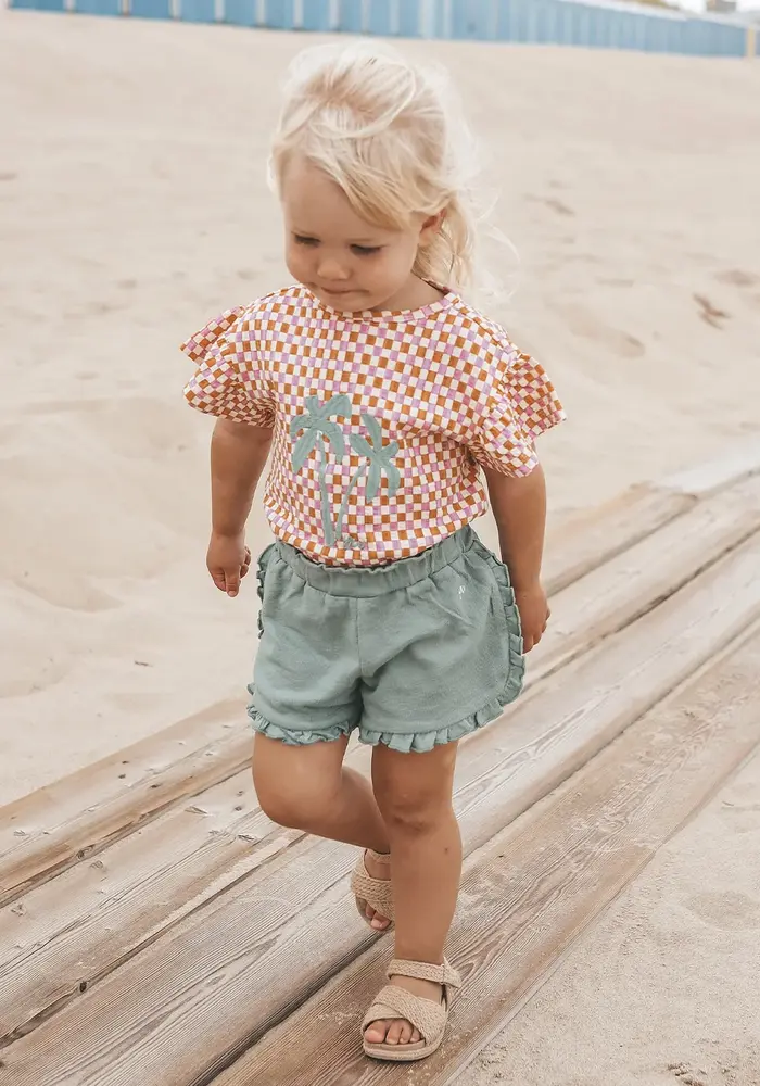 Your Wishes Mini Check | Ruffle Shirt Multicolor