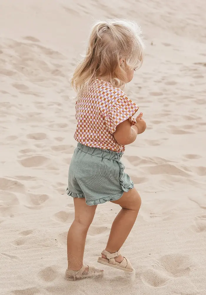 Your Wishes Mini Check | Ruffle Shirt Multicolor