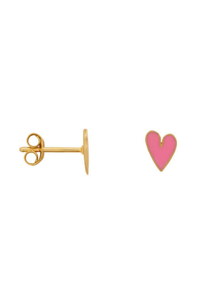 Bibi Camille Medium Heart Stud Earring Light Pink