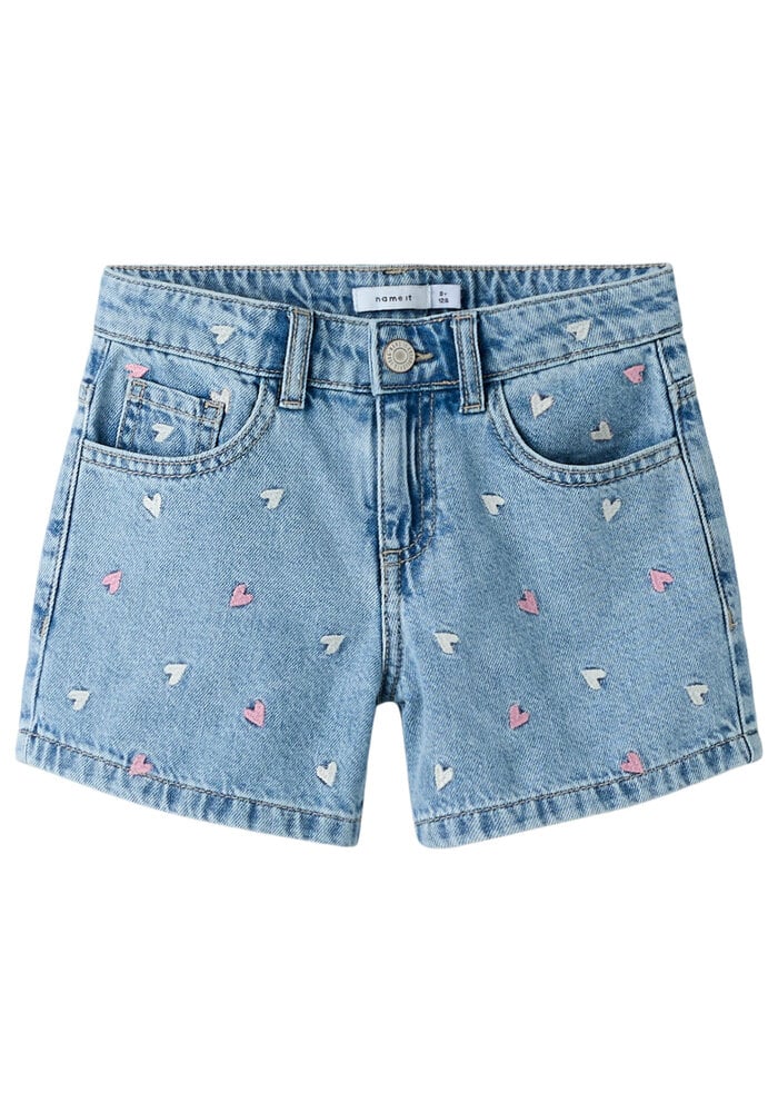 Name It NKFBELLA REG DNM SHORTS 3674-BE NOOS Light Blue Denim MULTI HEART