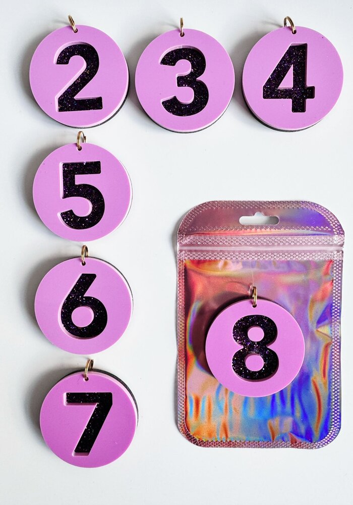 Bymelo Paars Glitter Cijfer 8